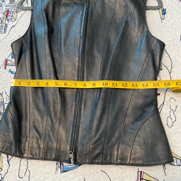 Like New Tadashi Pewter Genuine Leather Vest - Picture 7 of 9